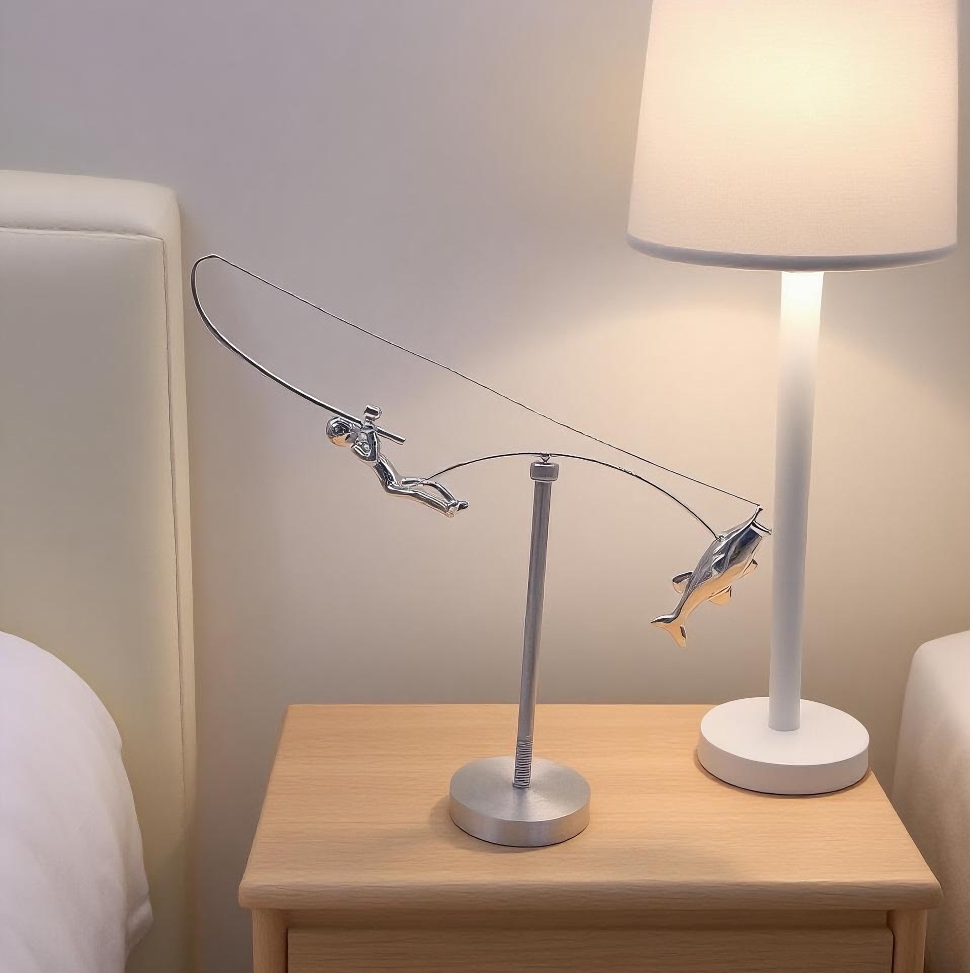 Kinetic Desk Art Balancing Fisherman Sculpture for Office Zen Home Decor and Gifts - Image 7