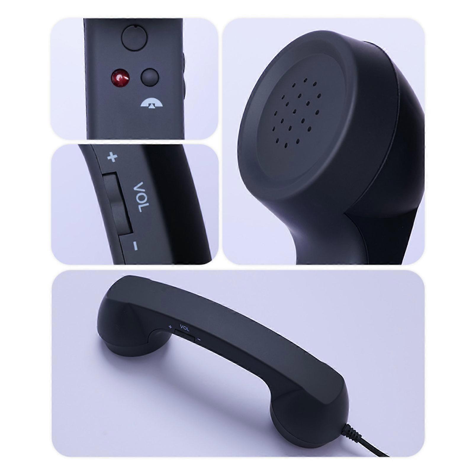USB-C Retro Telephone Handset for Mobile Phones, Plug \u0026 Play, Radiation Protection, Compatible with iPhone \u0026 Android, Black - Image 3