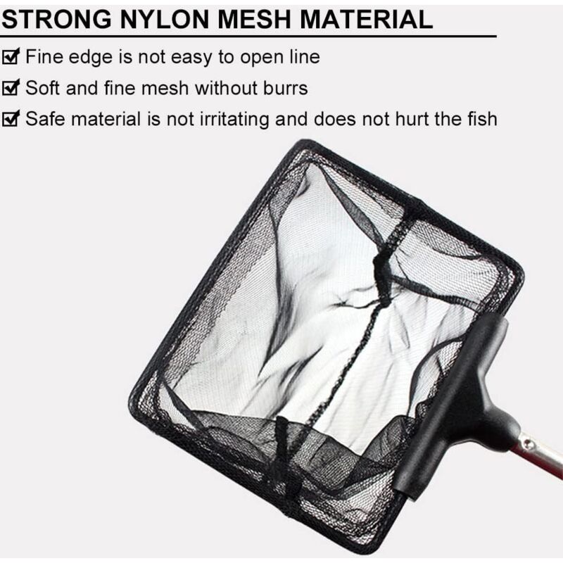 Aquarium Fishing Net Adjustable Telescopic Extendable Handle Mini Foldable for Fish Tank Compatible with Multiple Brands 1 Pack - Image 4