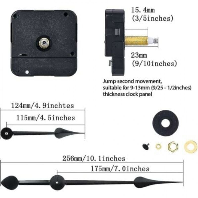 Clock Motor with High Torque and Long Shaft Compatible with 7-Inch Spade Hands - Image 2