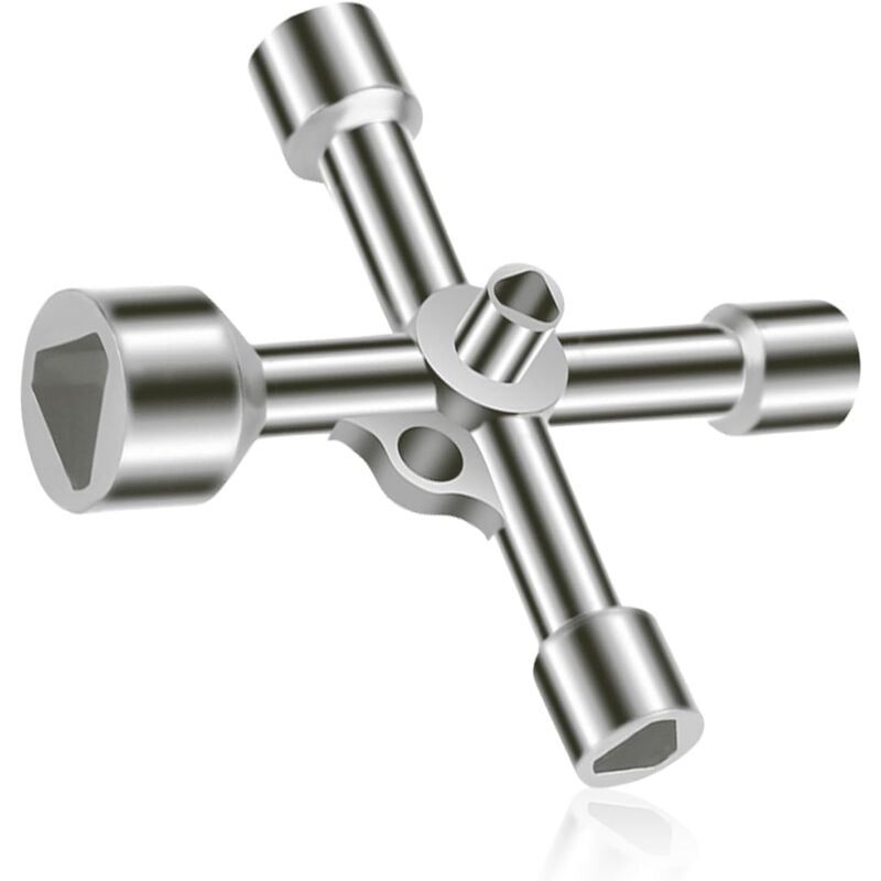 4-way triangle wrench 5 sizes Inner diameter 7mm/10mm/12mm/13mm/18mm Universal wrench for electrical cabinets, gas, water, electricity meters, cabinets - Image 1