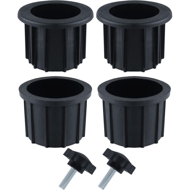 6-Piece Balcony Parasol Accessory Set Black - 4 Umbrella Hole Rings and 2 Hand Screws - Compatible with Outdoor Tables and Terraces - Image 1