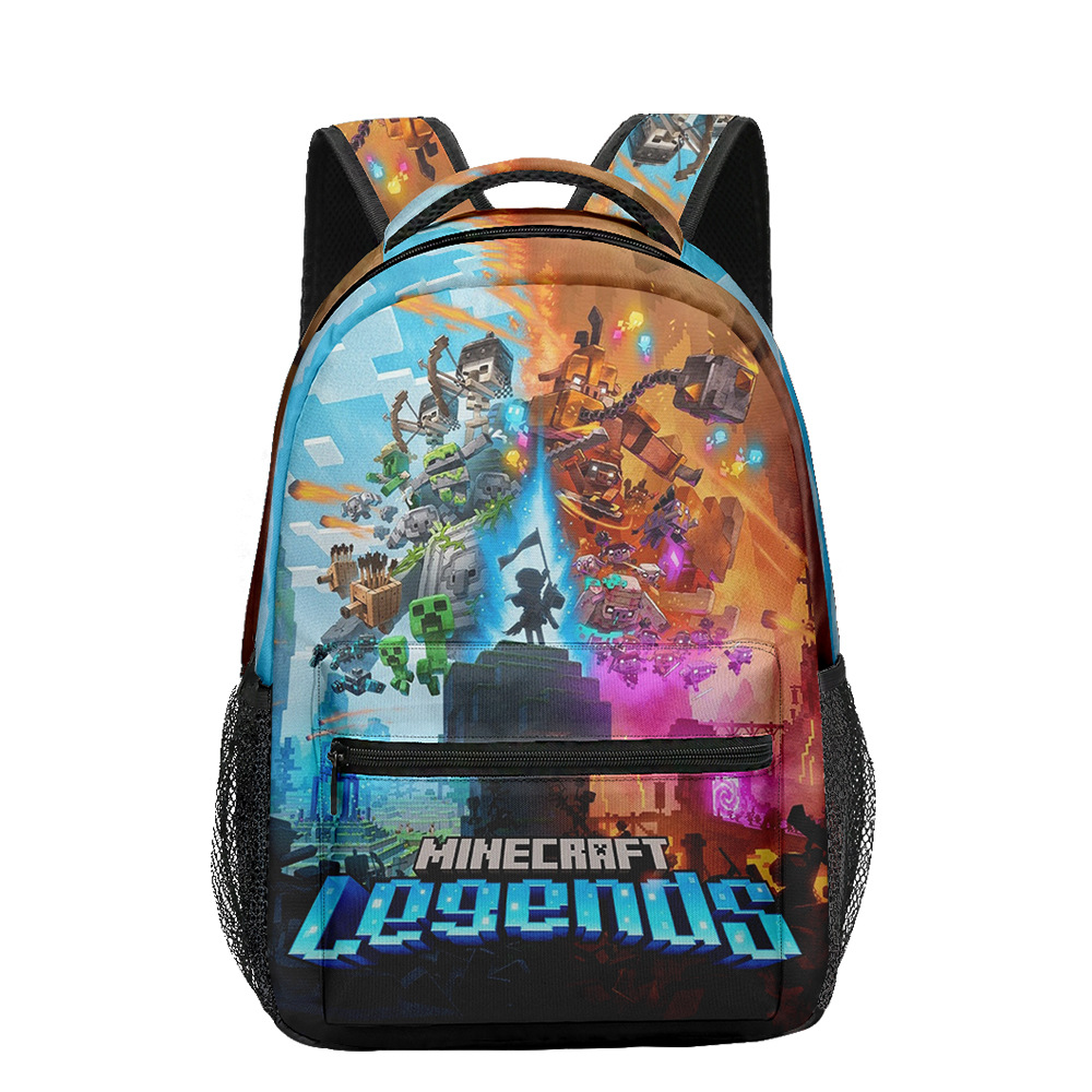 Minecraft Backpack For Boys School Backpack Kids Compatible Minecraft Black Green Creeper Zombie Skeleton Enderman Cave Spider - Image 1