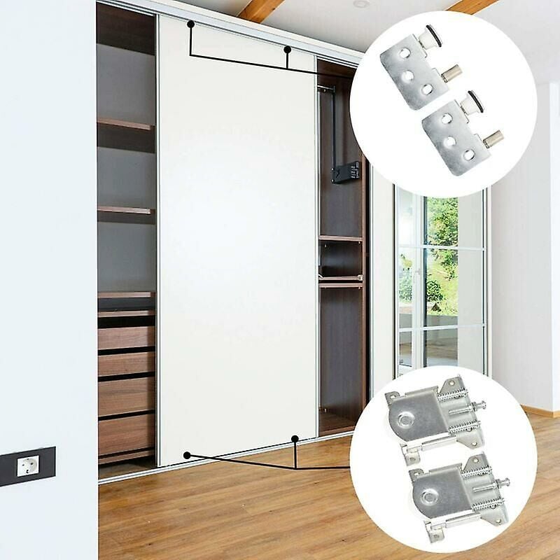 Sliding Door Rollers 2 pcs Compatible with Wardrobe Cabinet 20 kg Load Capacity Door Wheels Rails - Image 4