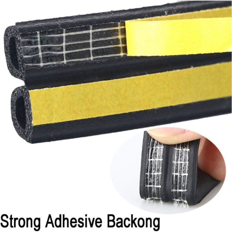 Black 6 meter D-profile Weather Strip, Door and Window Seal with Strong Adhesion, Soundproof and Weatherproof - Image 2