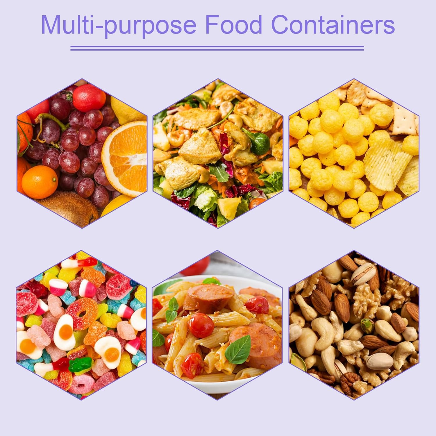 Snack Boxes with Compartments for Kids and Adults 4-Compartment Bento Lunch Boxes 4-Pack - Image 6