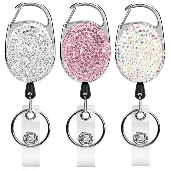 Retractable ID Card Holder Keychain with 3 Slots, Key Ring for Keys, Compatible with Most ID Cards - Image 1