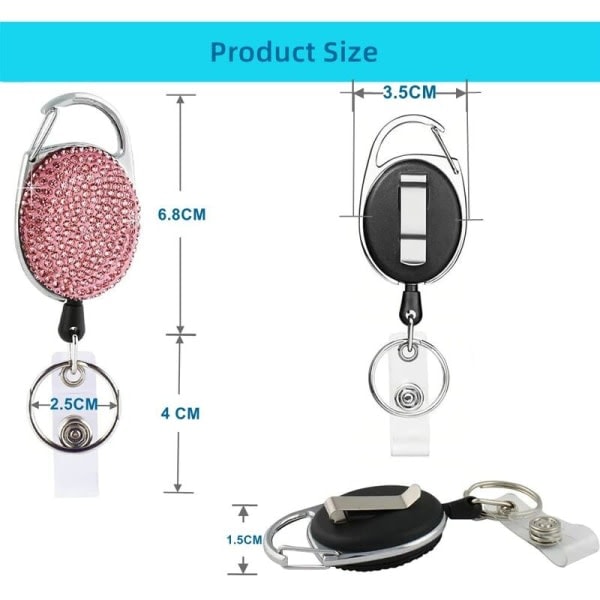 Retractable ID Card Holder Keychain with 3 Slots, Key Ring for Keys, Compatible with Most ID Cards - Image 3