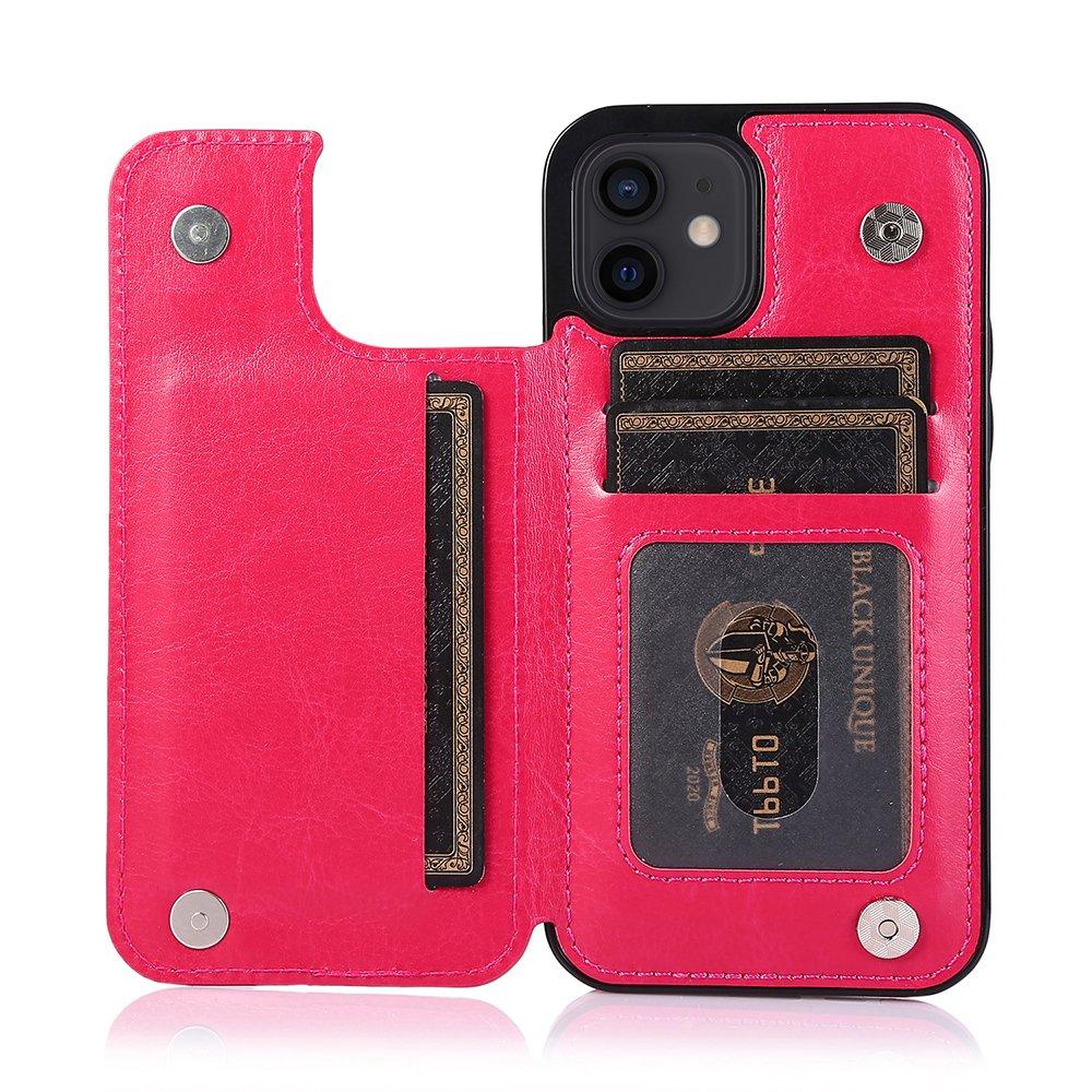iPhone 12 - Practical and stylish case with card holder Rose gold - Image 8