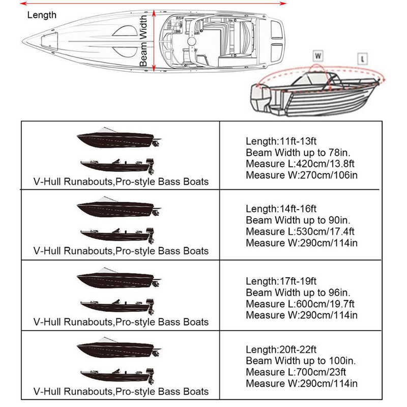 16-18FT：570cm*300cm Boat Cover Trailerable Marine Grade 210D grey - Image 7