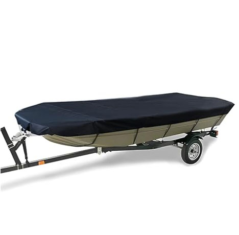 Square Boat 17-20FT (625cm × 360cm):Boat Cover Trailerable Marine Grade 210D grey - Image 1