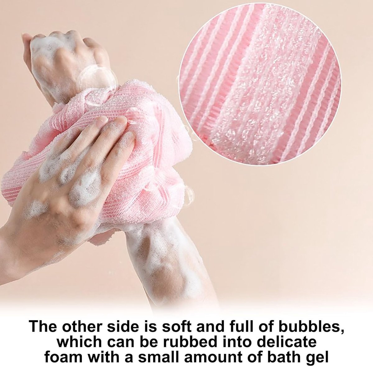 Back Scrubber Set | 2-Piece Exfoliating Shower Towel | Extra Long Exfoliating Washcloth for Men and Women - Scrub Cloth for Body Cleansing and Massage (Blue) - Image 3