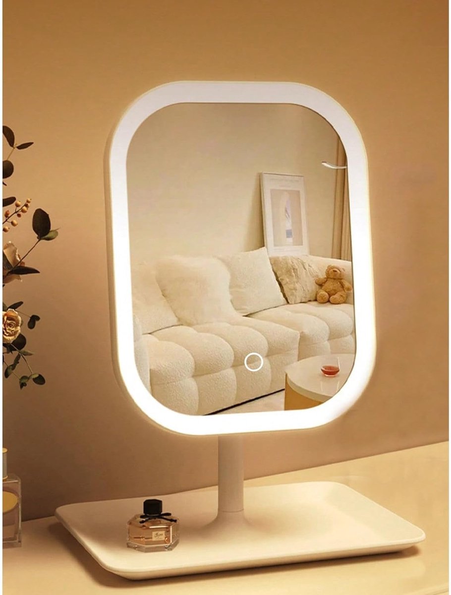 Make-up Mirror with Light - 3 Light Colors - Dimmable - Mirror with Lights - Smart Touch - USB Charging Port - Image 1