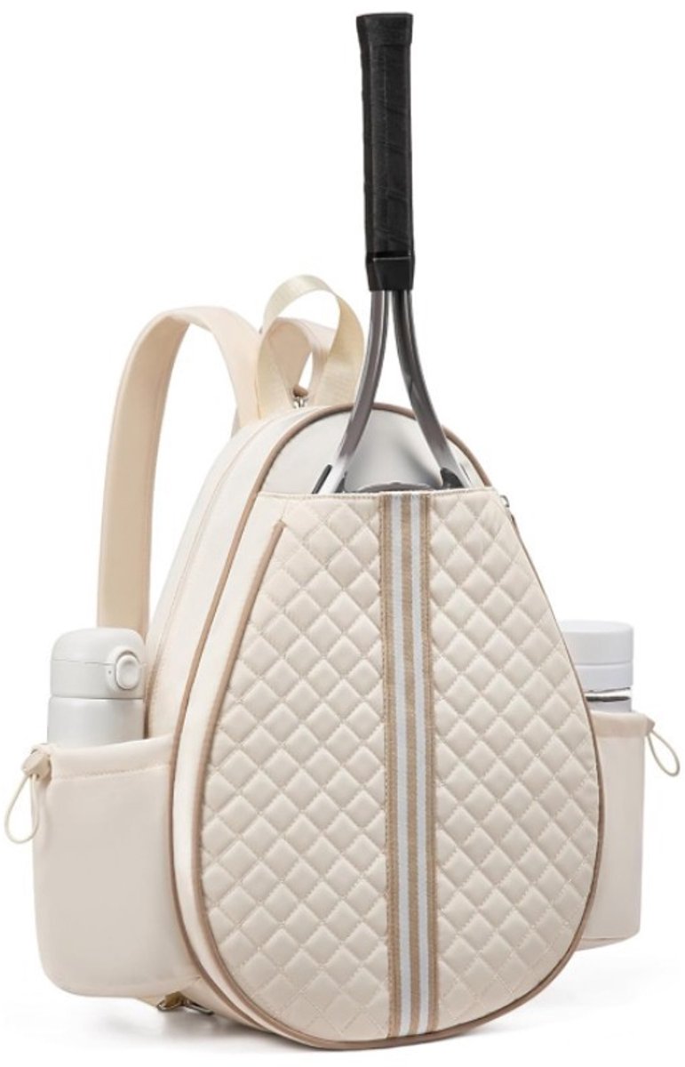 Backpack - Sports Bag - Tennis Bag - Shoulder Bag - Lightweight - Multifunctional - Women's Sports Bag - Men's Sports Bag - Suitable for carrying tennis rackets, tennis balls and badminton shuttlecocks - Large Capacity - Beige - Image 1