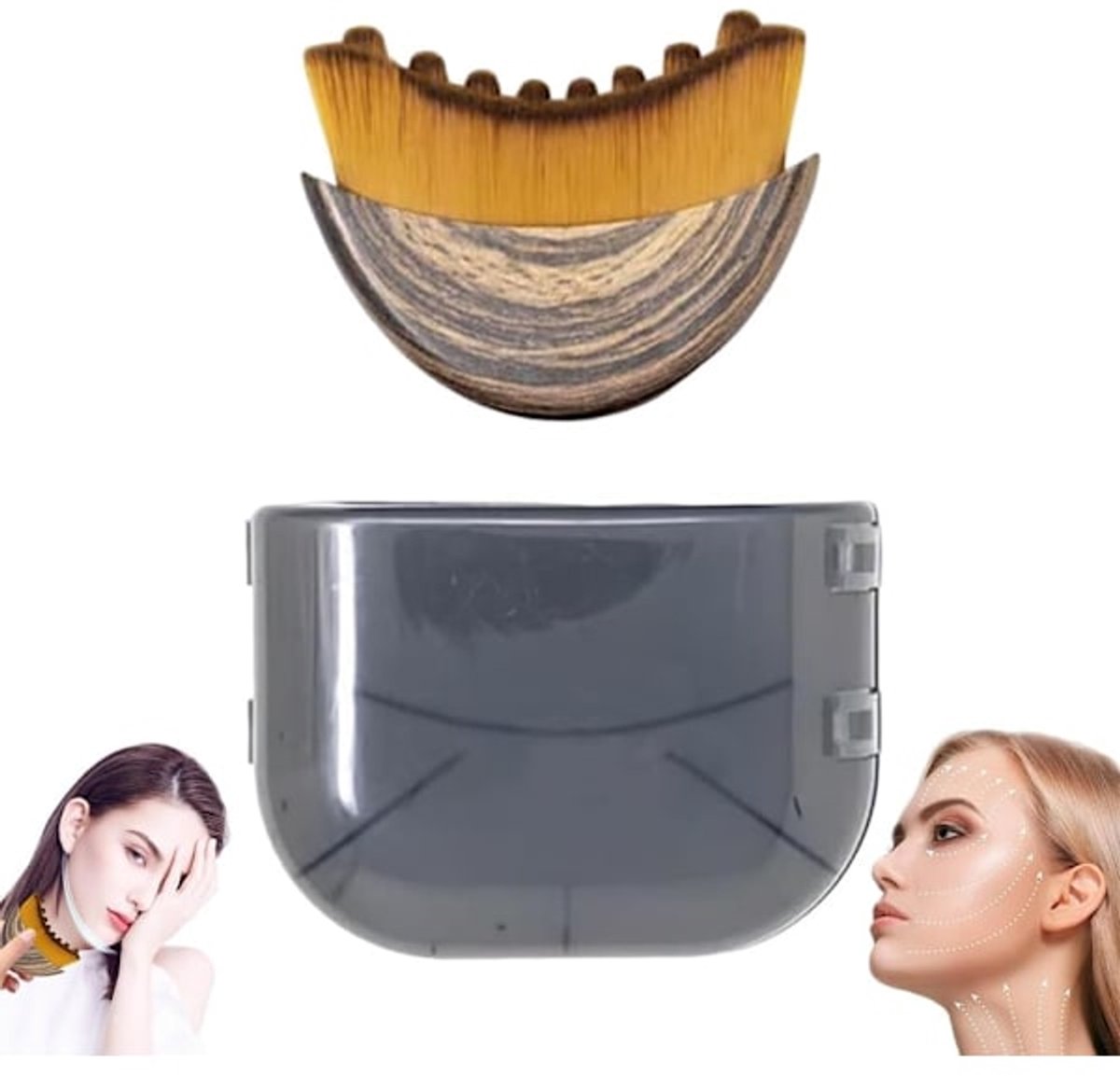 Lymphatic Drainage Facial Brush - Lymphatic Drainage Facial Massage - Chin and Jawline Modeling - Dry Facial Brush - Image 1