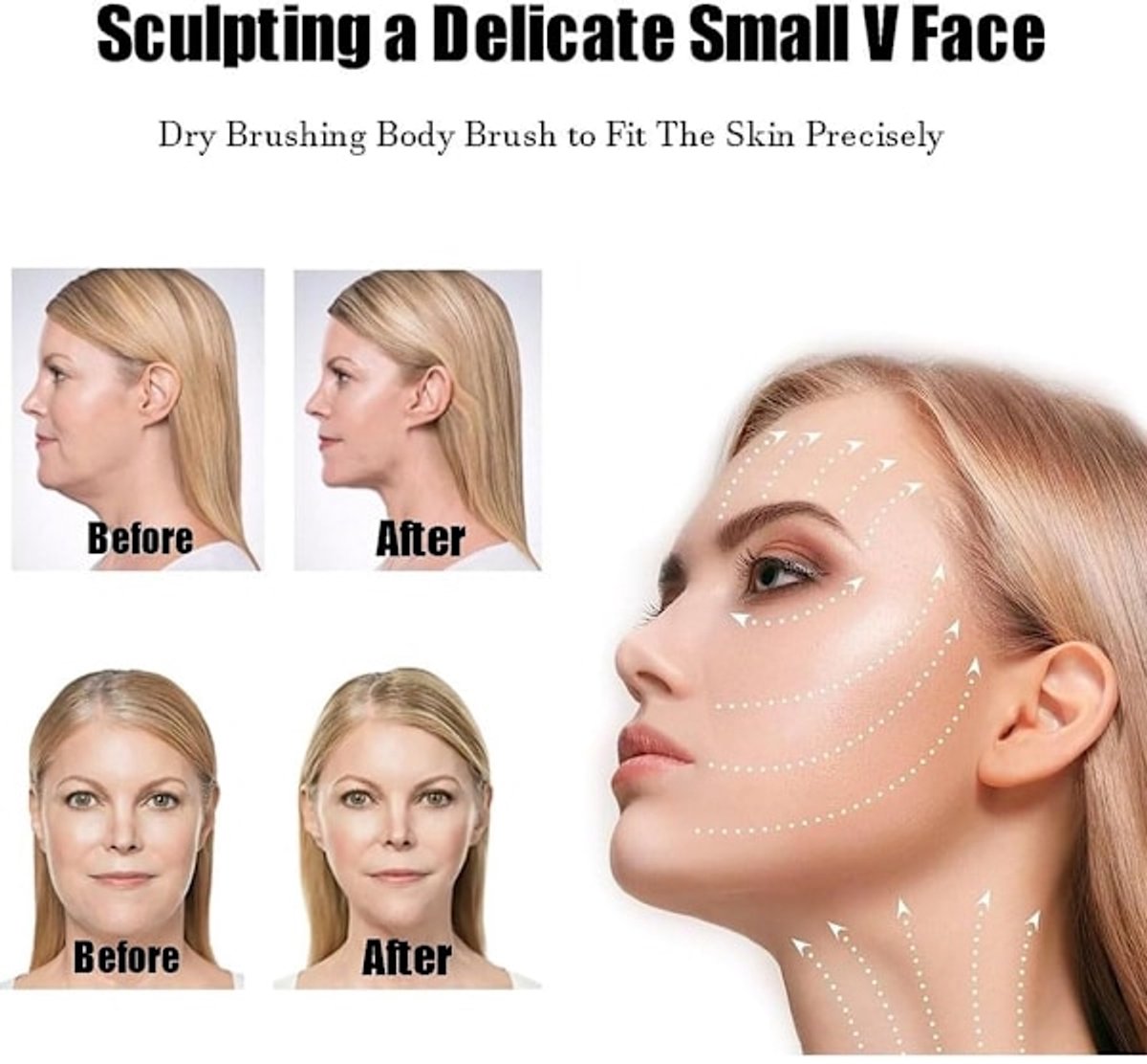 Lymphatic Drainage Facial Brush - Lymphatic Drainage Facial Massage - Chin and Jawline Modeling - Dry Facial Brush - Image 2