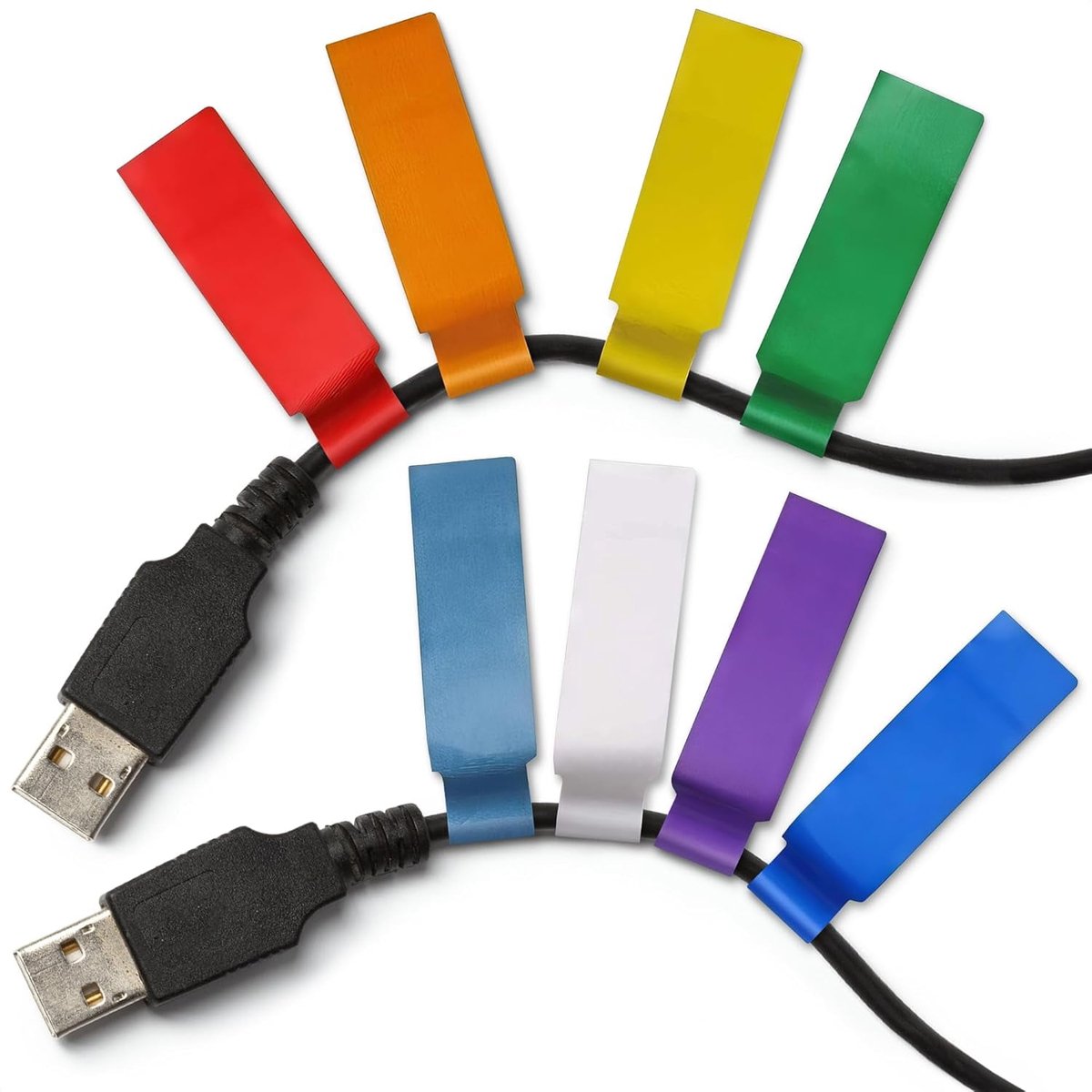 240 pcs Cable Labels, Waterproof Labels - Waterproof Wire Labels, Writable Stickers, Identification Labels, Wire Labels (8 sheets/sheet), Laser Printer Labels, Charger Labels - Image 1
