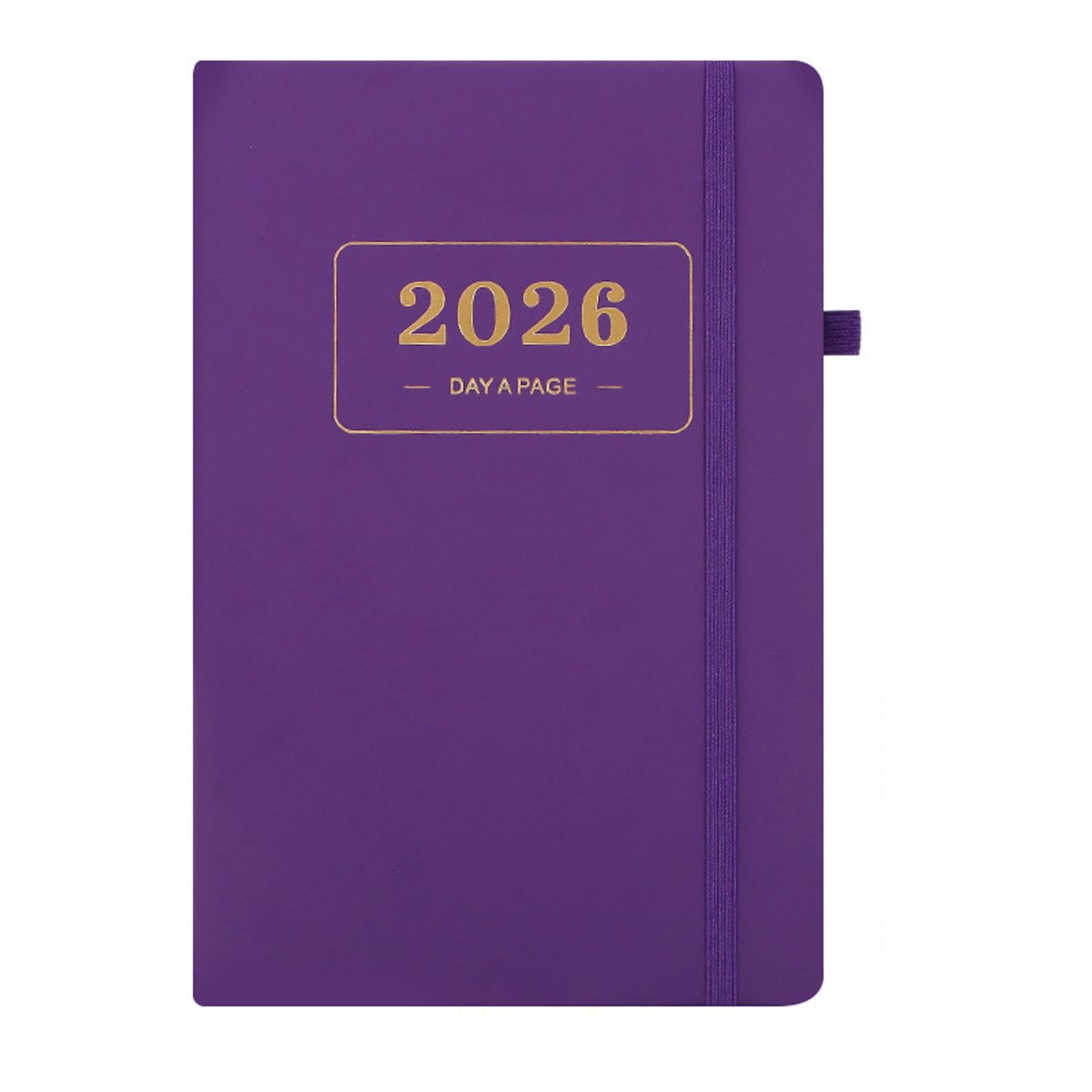 2026 Daily Planner – 2026 Adult Agenda – 1 Day on 1 Page – 365 Day Planner & Notebook – 14.0*20.8cm – Purple - Image 1