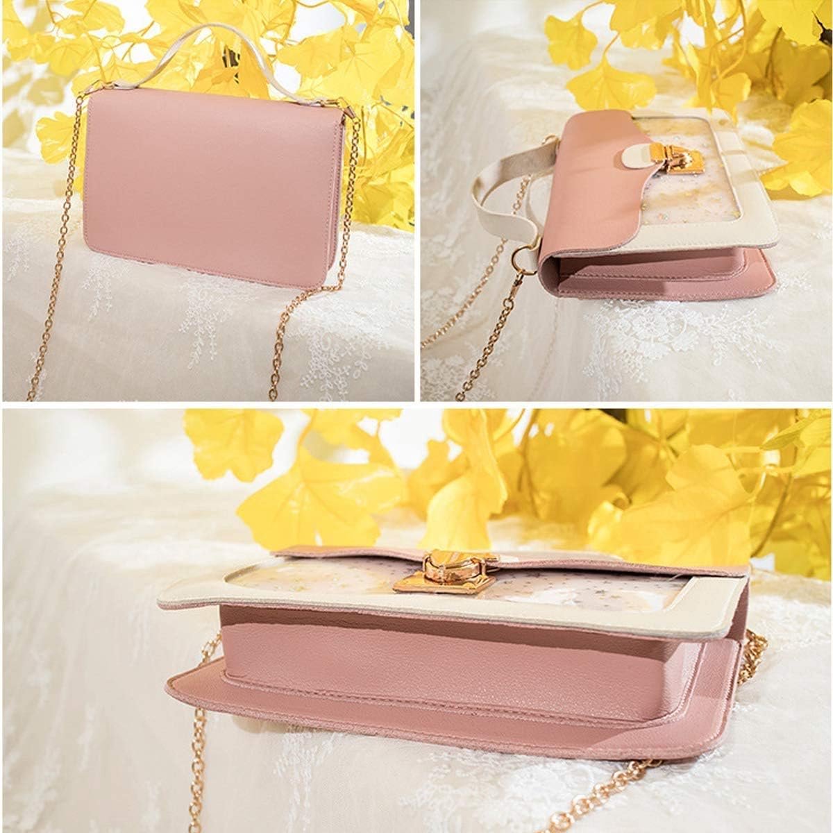 Pink Stars Handbag for Girls - Detachable Chain - Three Compartments - Large Capacity - Handbag - Image 5
