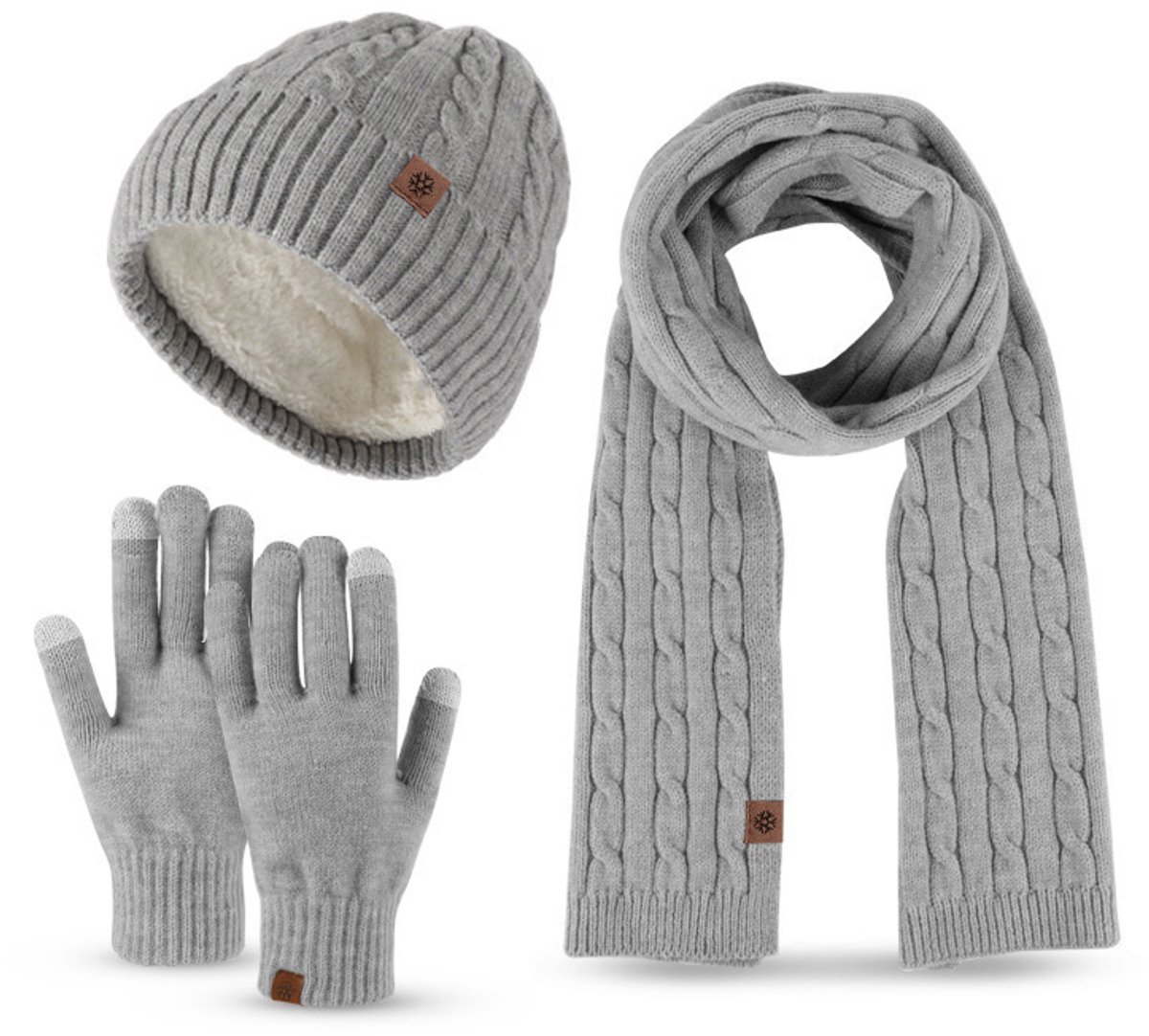 Hat, Scarf and Glove Set - Three-Piece Winter Set for Men: Knitted Hat, Scarf and Gloves - Warm Knitted Hat for Men - Thick Knitted Hat - Scarf - Gloves - Three-Piece Set - Christmas Gift - Birthday Gift - Image 1
