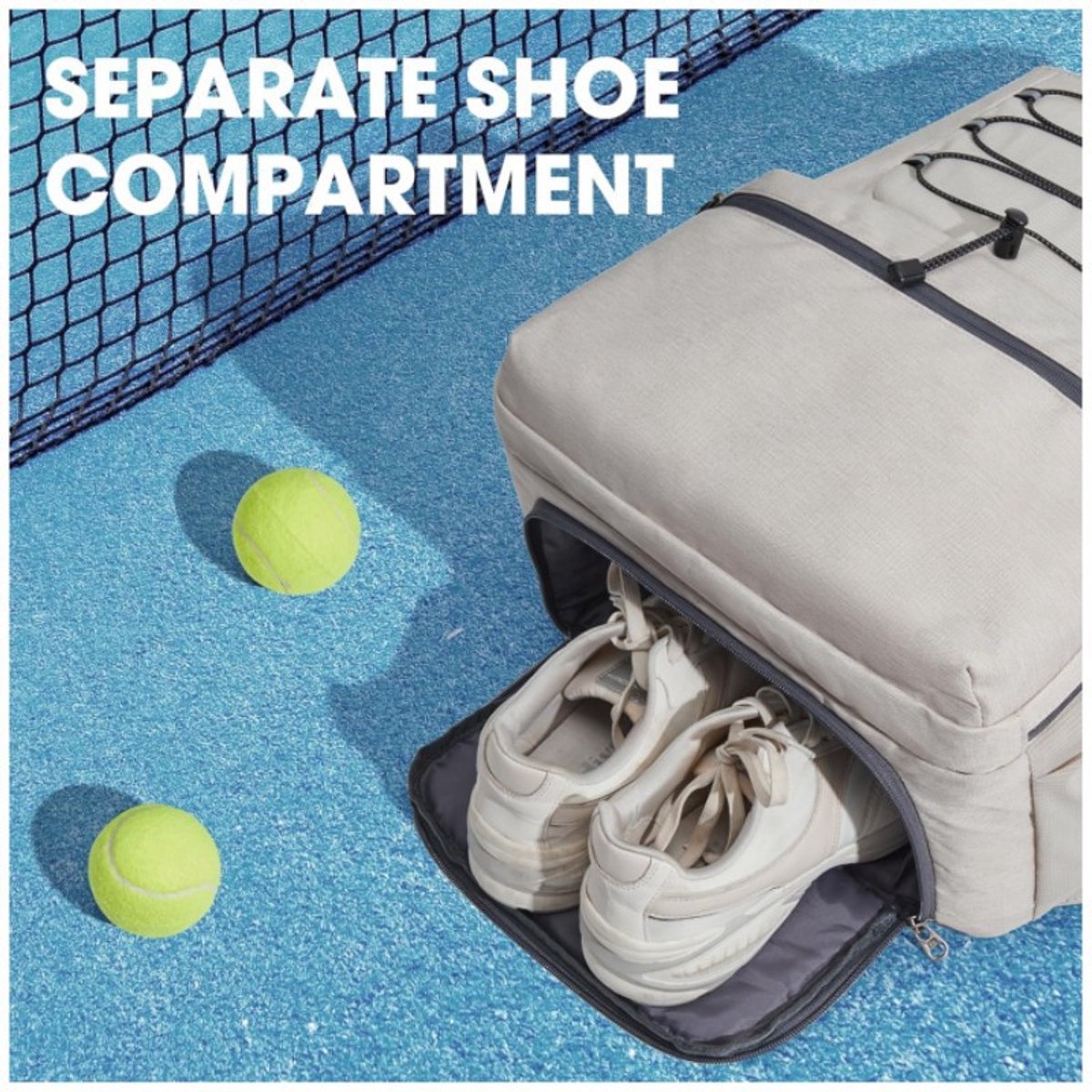 Backpack - Tennis Bag - Sports Bag - Waterproof Racket Bag - Suitable for multiple rackets with shoe compartment - black - Image 3
