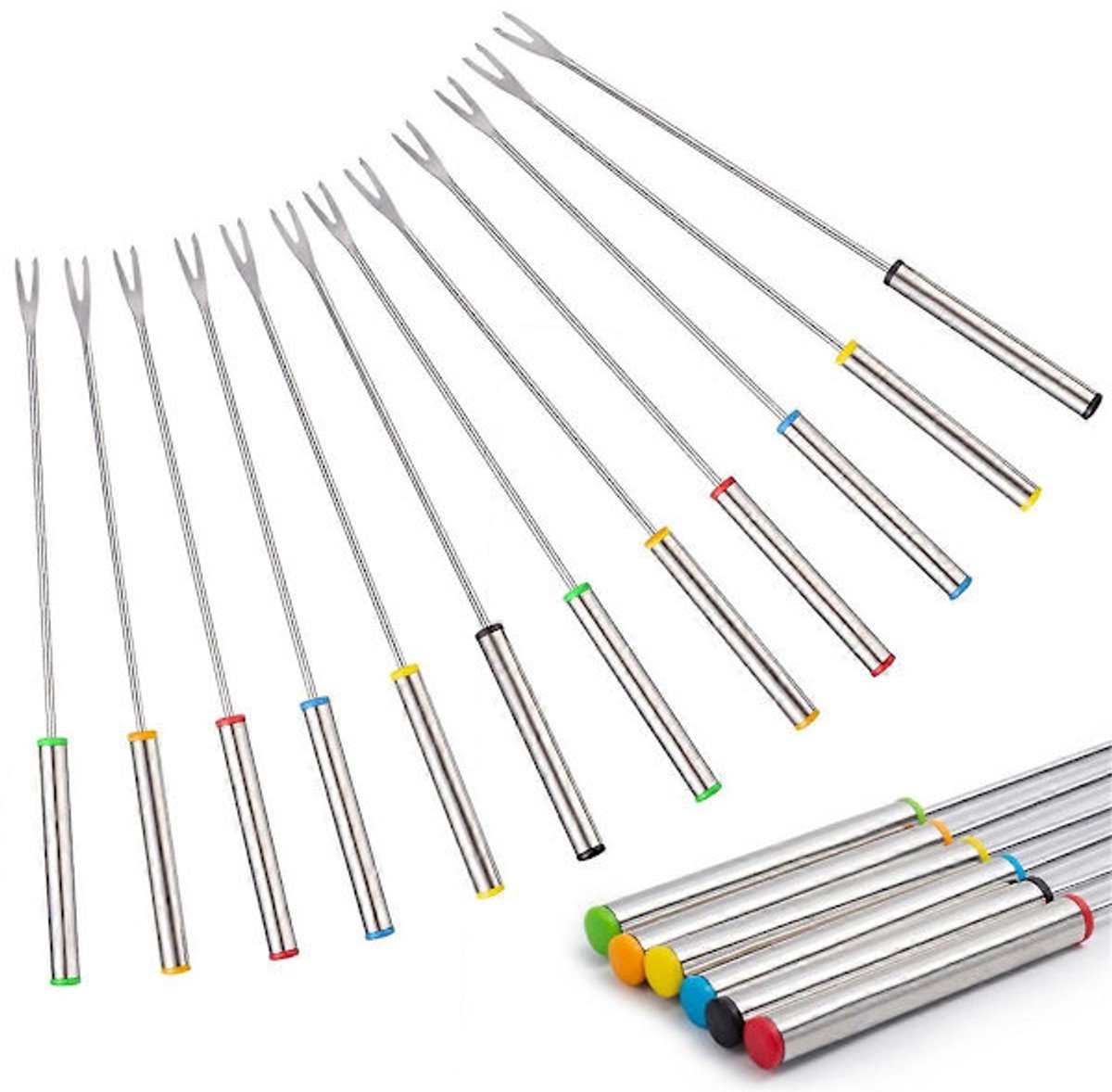 Stainless Steel Fondue Forks - Cheese Fondue Forks, Fruit Forks Stainless Steel - 12 Pieces, 24 cm - Image 1