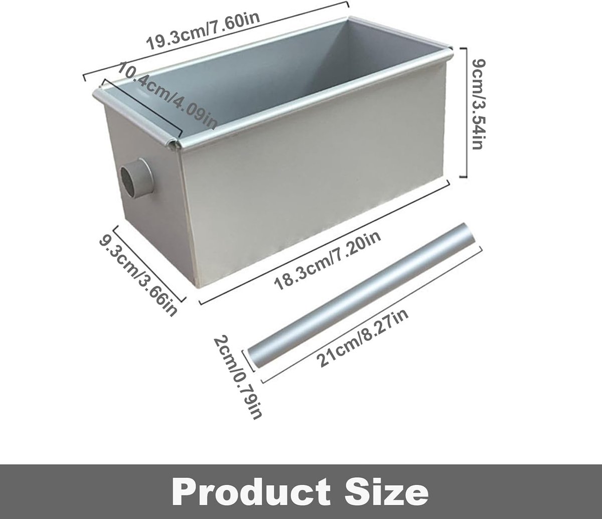 Bread Pan - Mini Rectangular Aluminum Alloy Bread Pan - With Round Hollow Tube - Non-Stick Bread Pan - 18 x 9 x 8.8cm Cake Pan - Bread Pan - Image 2
