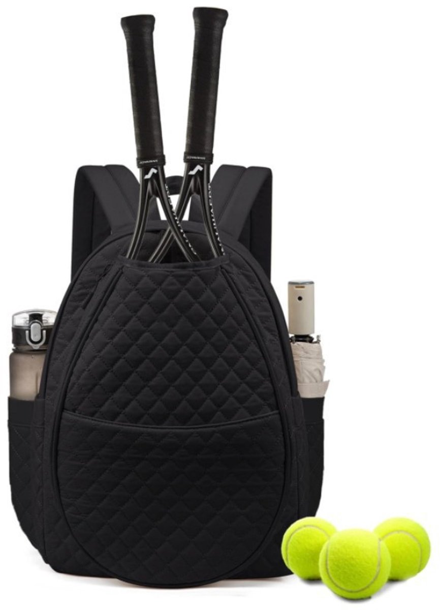 Backpack - Tennis Shoulder Crossbody Bag - Sports Bag - Waterproof Racket Bag - Suitable for Pickles and Badminton - Black - Image 1