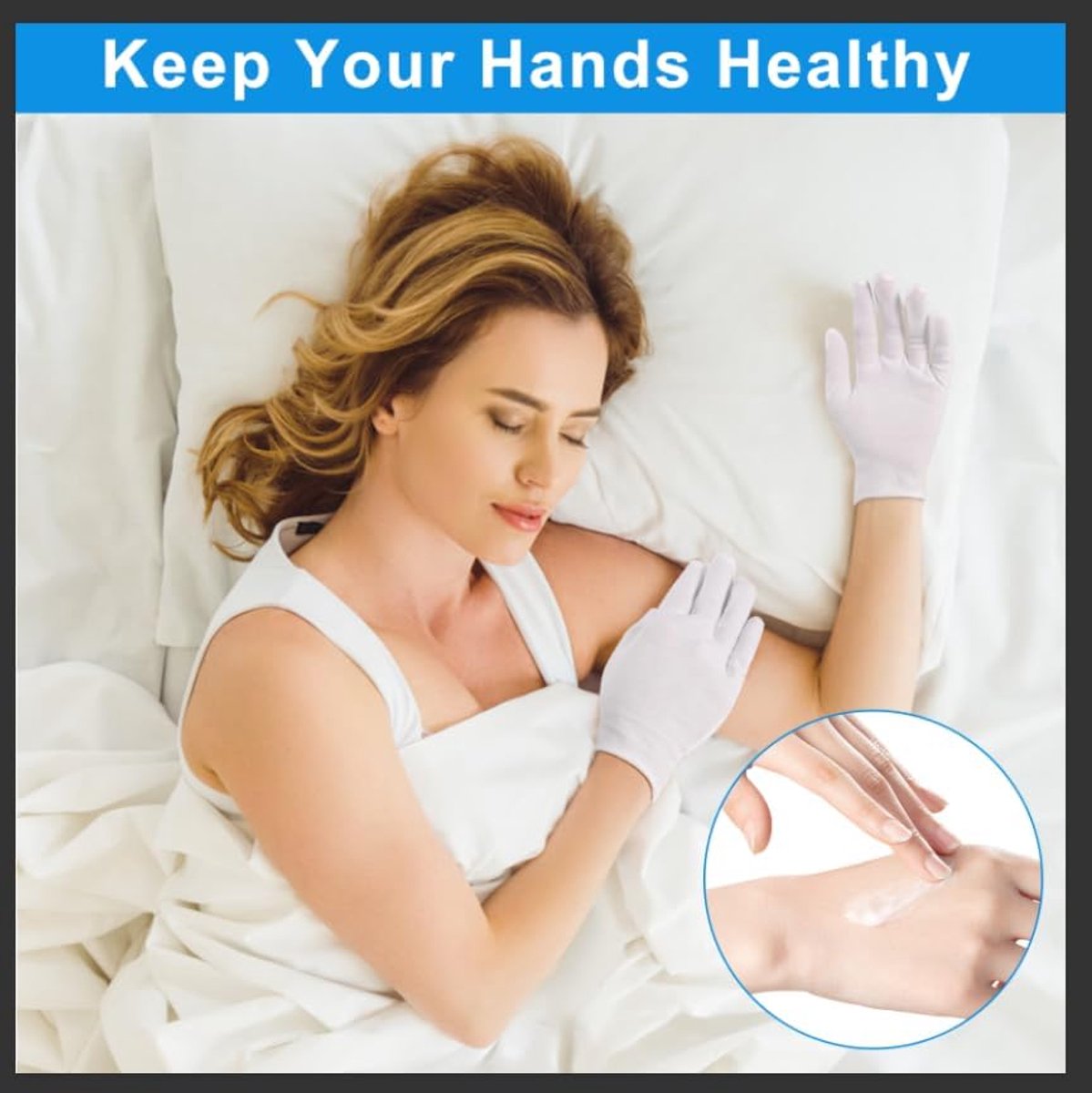 Gloves - 3 pairs - White cotton gloves - Suitable for dry hands - Can be worn while sleeping - High-quality cotton gloves - Unisex white gloves - Gloves with rounded corners - Image 4