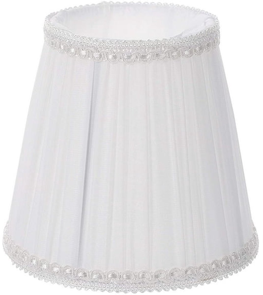 Lampshade - Table Lampshade - White Pleated Tubular Lampshade - Small - Suitable for Table Lamps and Floor Lamps - 13.5x10cm - Image 1
