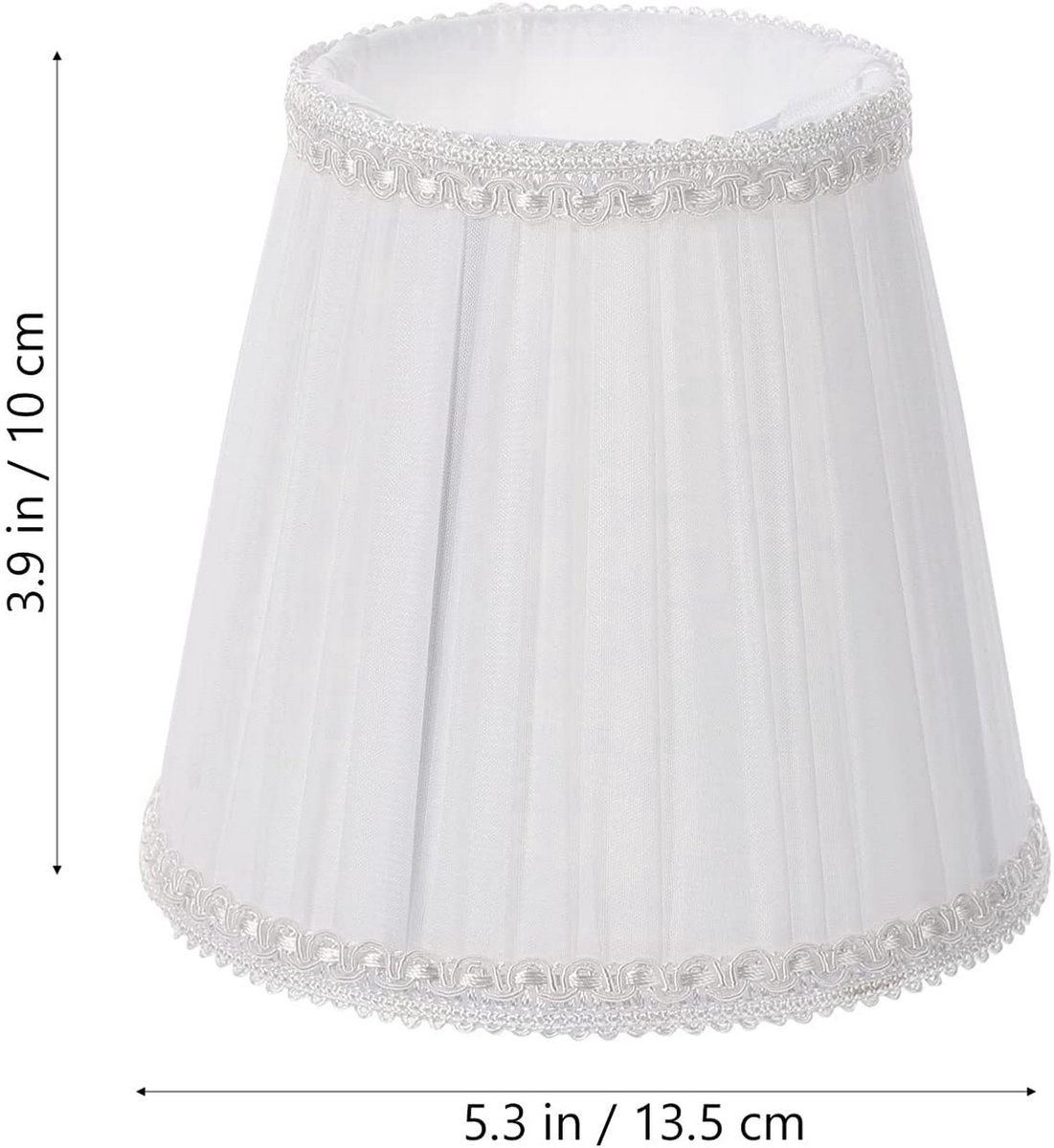 Lampshade - Table Lampshade - White Pleated Tubular Lampshade - Small - Suitable for Table Lamps and Floor Lamps - 13.5x10cm - Image 5