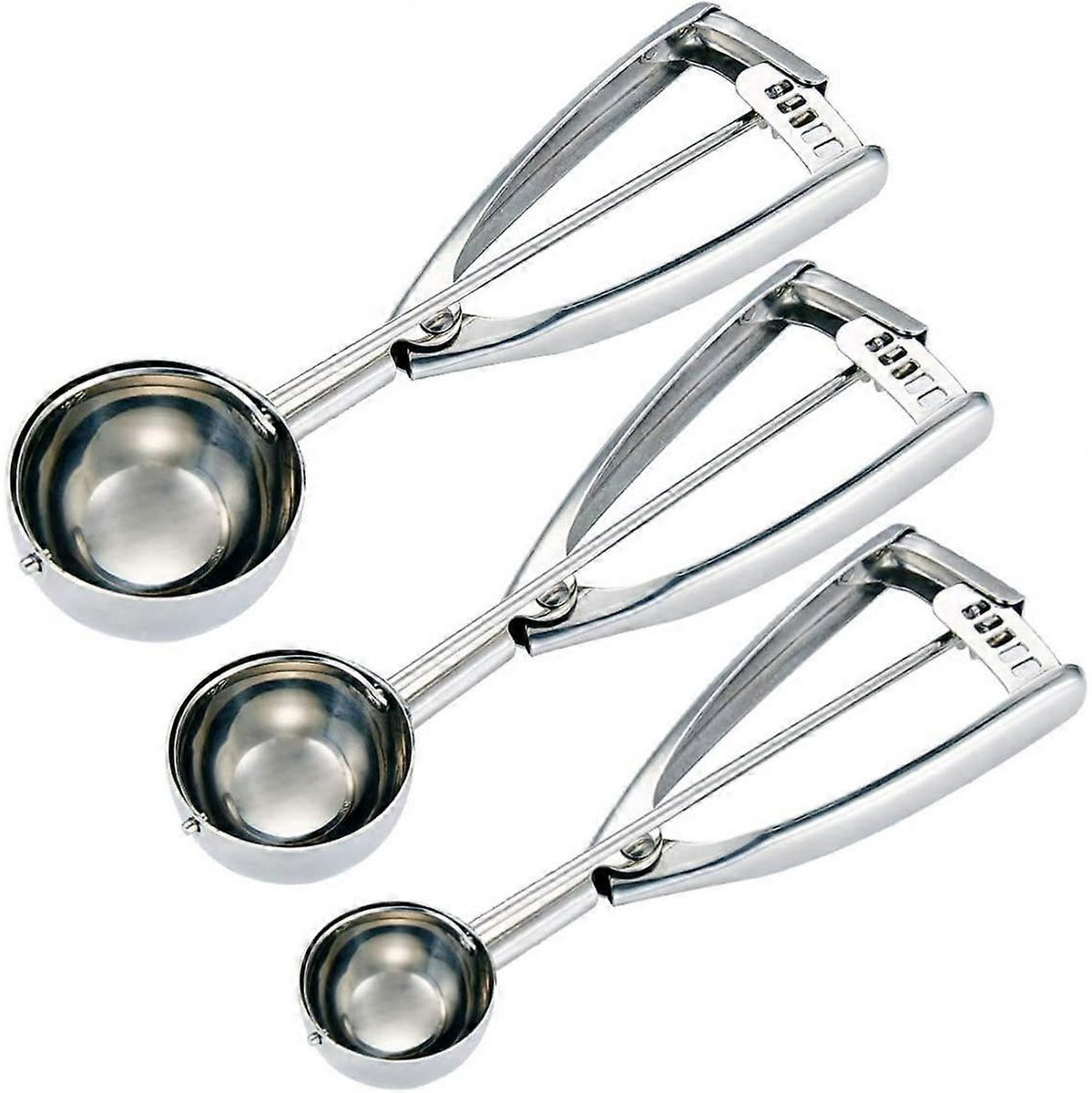 Ice Cream Scoop Set - Small/1 scoop, Medium/2 scoops, Large/3 scoops - Image 1