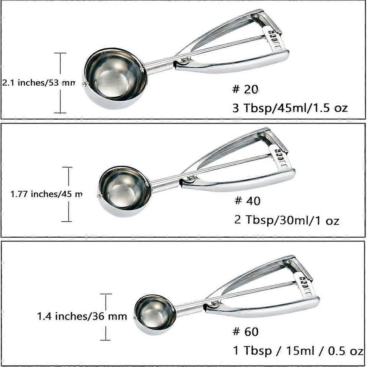 Ice Cream Scoop Set - Small/1 scoop, Medium/2 scoops, Large/3 scoops - Image 4