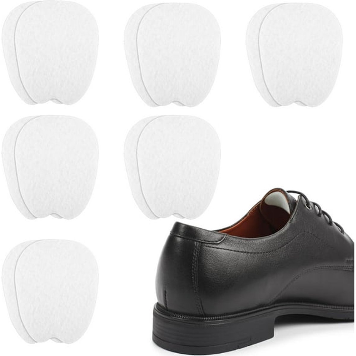 6 Double Felt Tongue Pads - Tongue Pads - Soft, Sticky Insoles - Adjustable, Unisex, Non-Slip Tongue Pads - Suitable for Loose Footwear (White) - Image 5