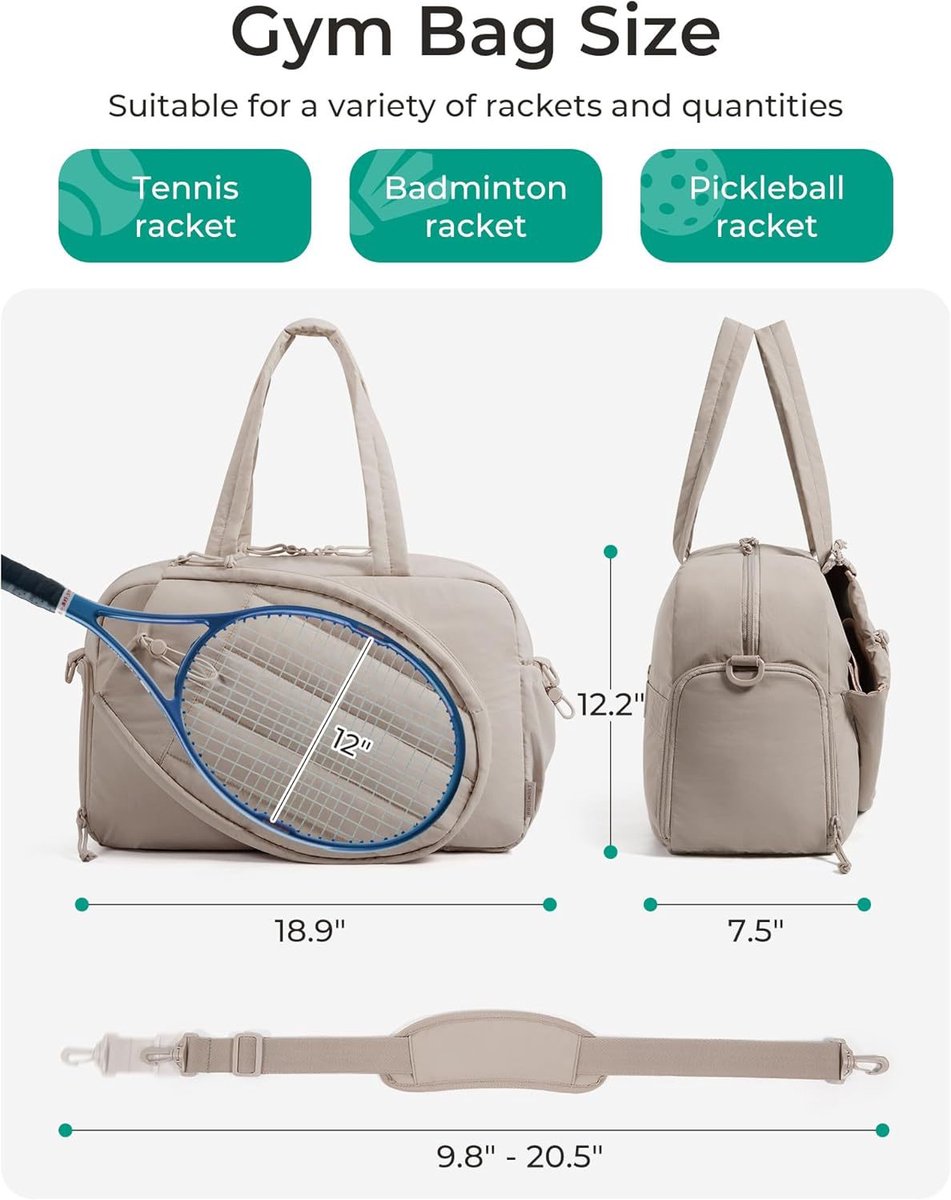 Tennis Bag - Tennis Backpack - 42L with Shoe Compartment - Sports Bag - Waterproof Racket Bag - Protective Racket Compartment - Portable as a Shoulder Bag - Pink - Image 5