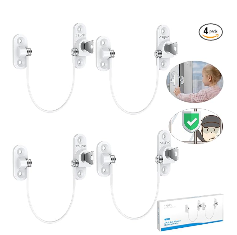 Window Locks - 4-pack window locks, window stops, child-proof window locks, door locks - White - Image 1