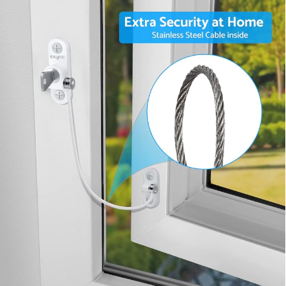 Window Locks - 4-pack window locks, window stops, child-proof window locks, door locks - White - Image 3