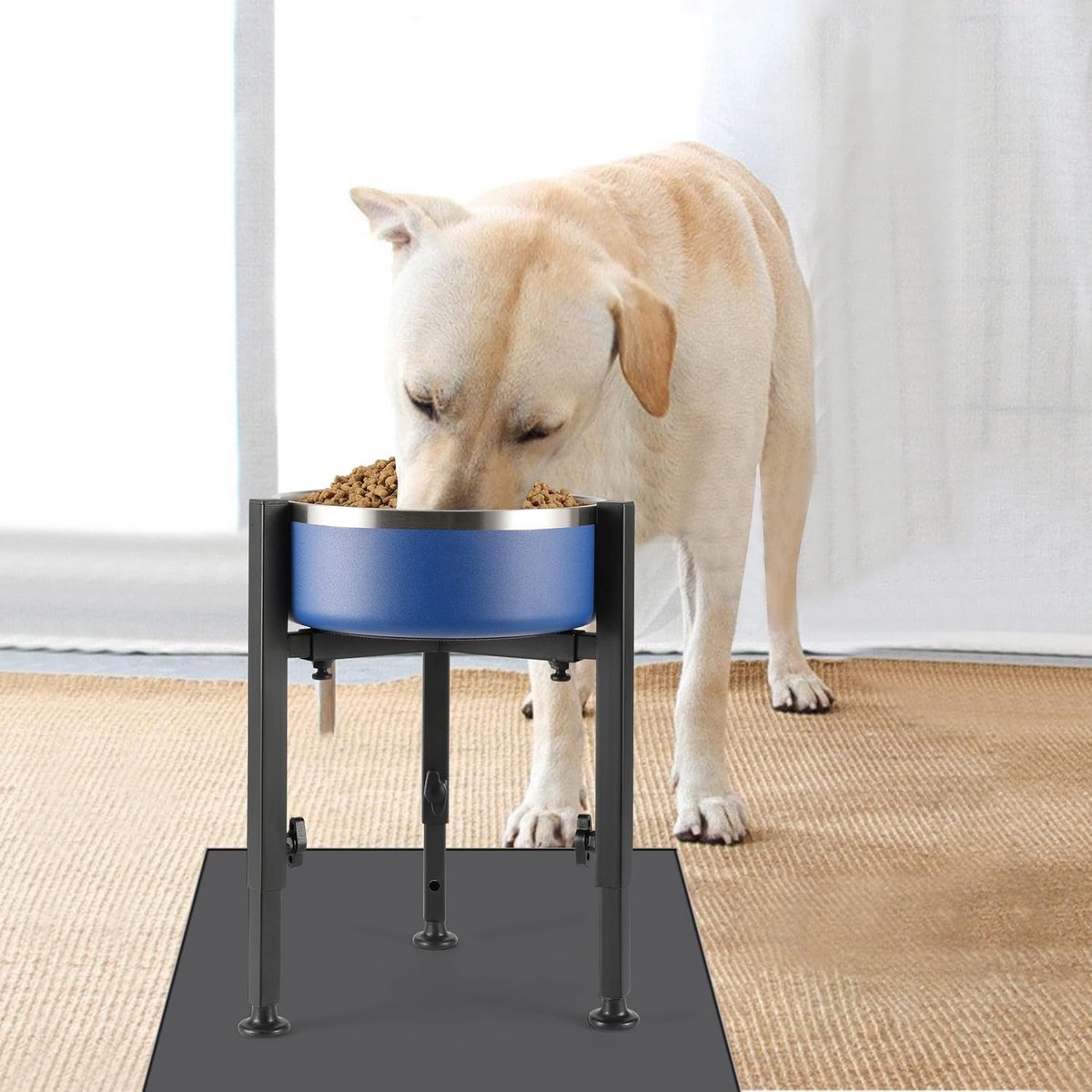 Dog Food Bowl Stand - Metal Elevated Dog Food Dispenser - Adjustable Dog Food Bowl Stand - Suitable for Large, Medium, and Small Dogs - Black (food bowl not included) - Image 7