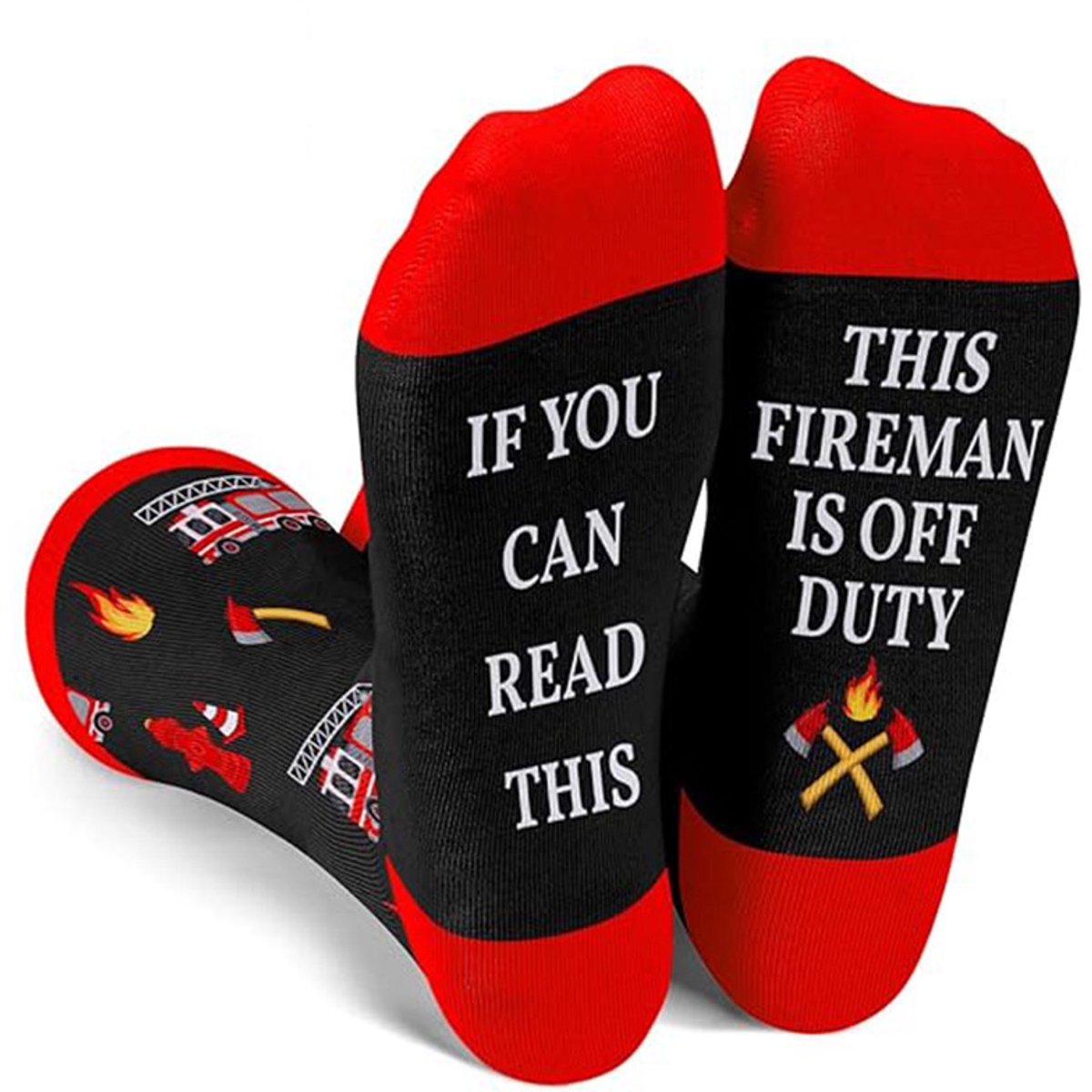If You Can Read This This Fireman is Off Duty Socks - funny socks - Warm Thick Socks for Men and Women - funny socks - funny socks men 41 46 - funny socks women - Image 1