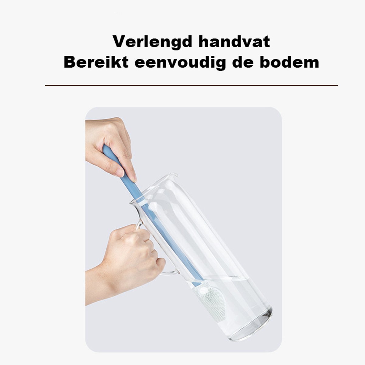 Silicone Bottle Brush - Long Handle 31cm for Deep Cleaning - Soft yet Effective Brush Head - Suitable for Milk Bottles and Tall Glasses - Image 2