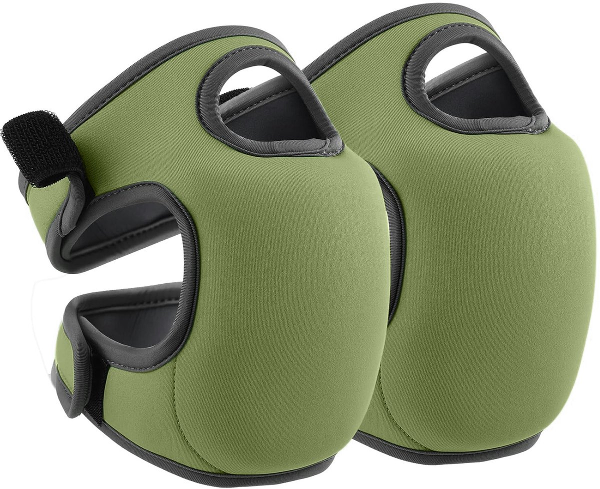 1. Double Garden Knee Braces - Extra Thick Knee Braces - Adjustable Knee Braces - Soft and Comfortable Memory Foam - Non-slip - Suitable for Outdoors and Gardens (Green) - Image 1