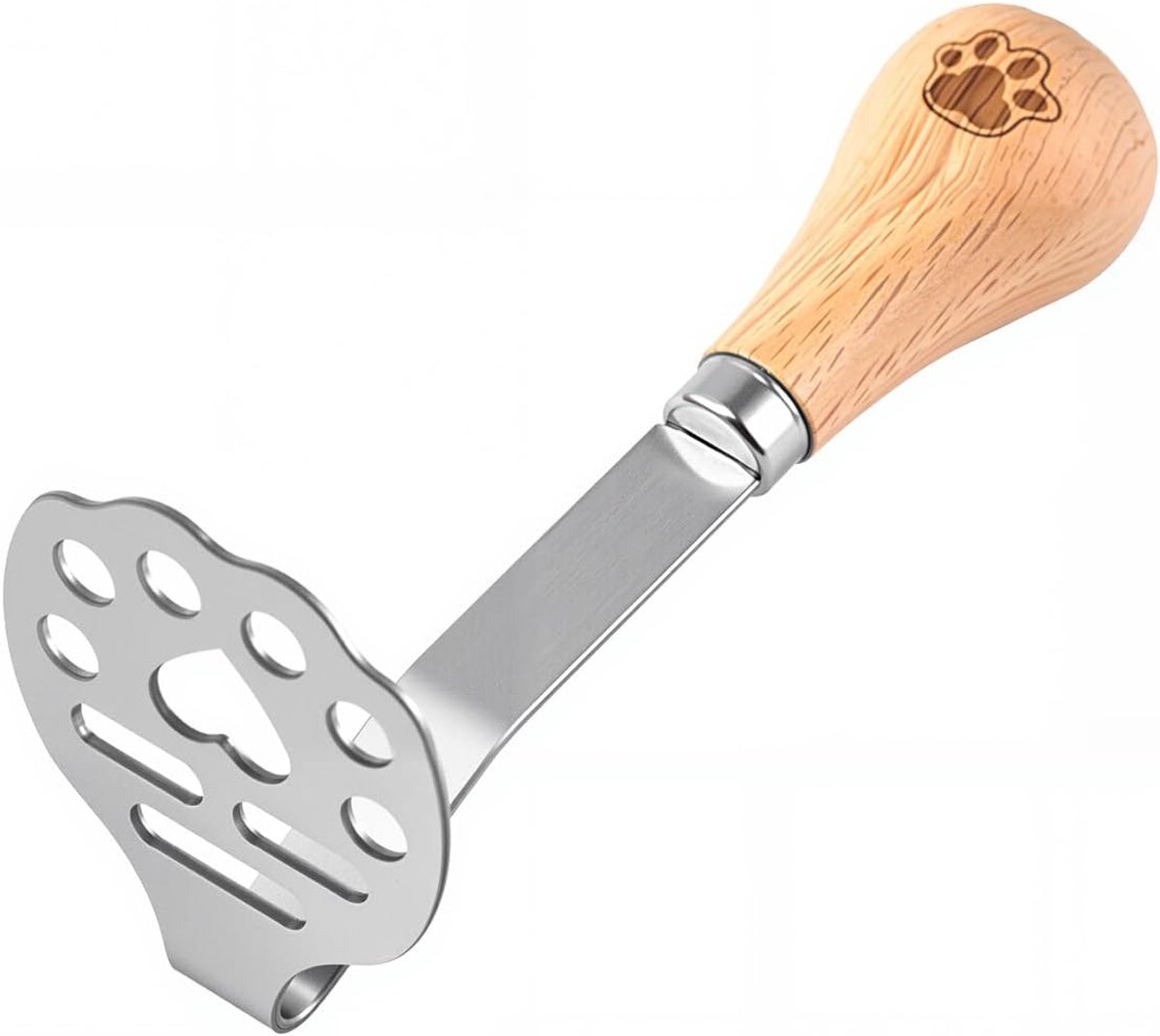 Potato Masher - Mini Avocado Masher - Small Food Masher - Made of high quality stainless steel - Flat handle that can be tilted on a table - 15 cm - Image 1