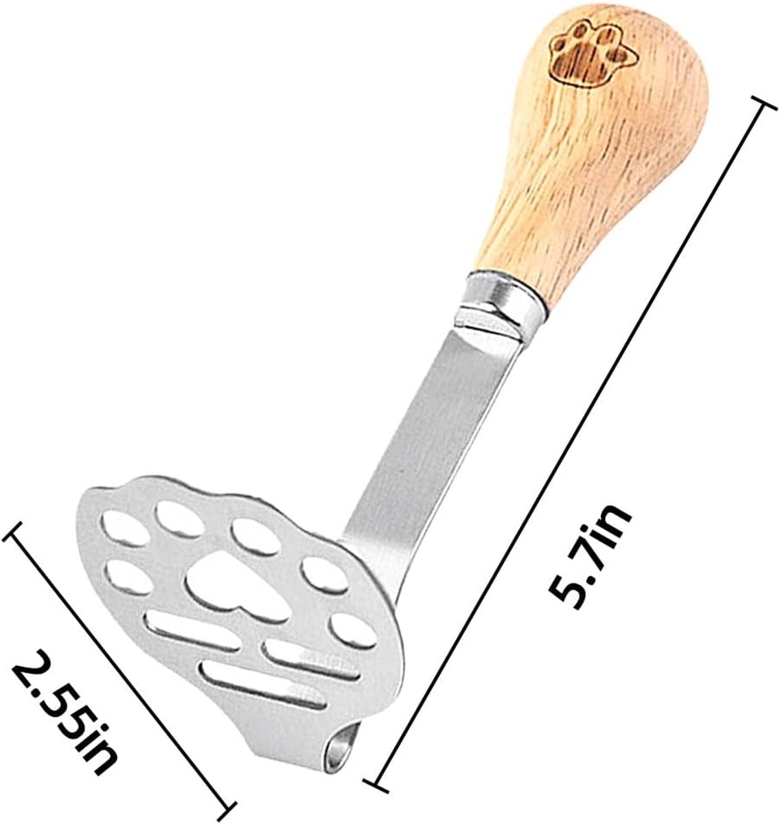 Potato Masher - Mini Avocado Masher - Small Food Masher - Made of high quality stainless steel - Flat handle that can be tilted on a table - 15 cm - Image 5