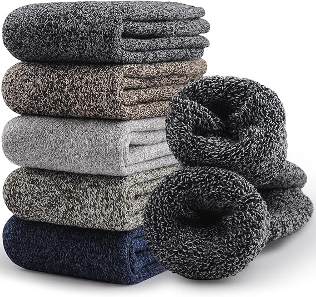 Socks - (Pack of 5) - Lounge Socks - Lounge Socks for Men - Warm Winter Socks for Men - Warm and Breathable - Men's Socks - Christmas Gift - Birthday Gift - Image 1