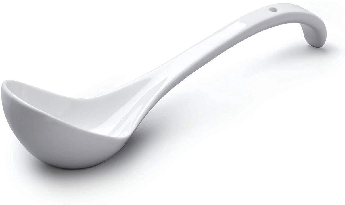 Spoon - Traditional porcelain sauce spoon - 27 cm - White - Image 1