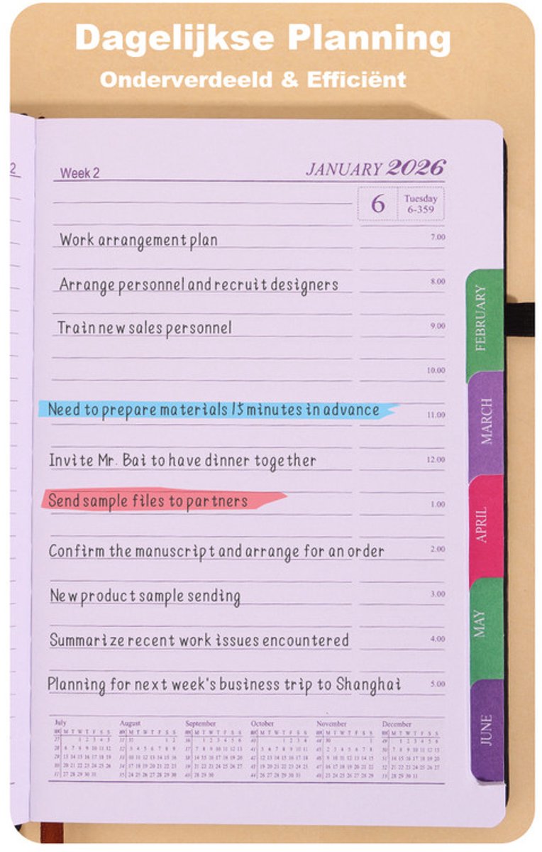 2026 Daily Planner – 2026 Adult Agenda – 1 Day on 1 Page – 365 Day Planner & Notebook – 14.0*20.8cm – Orange - Image 2