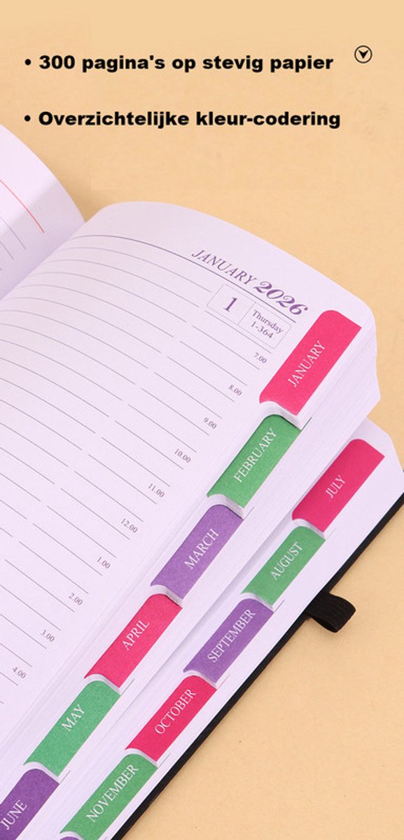 2026 Daily Planner – 2026 Adult Agenda – 1 Day on 1 Page – 365 Day Planner & Notebook – 14.0*20.8cm – Orange - Image 3