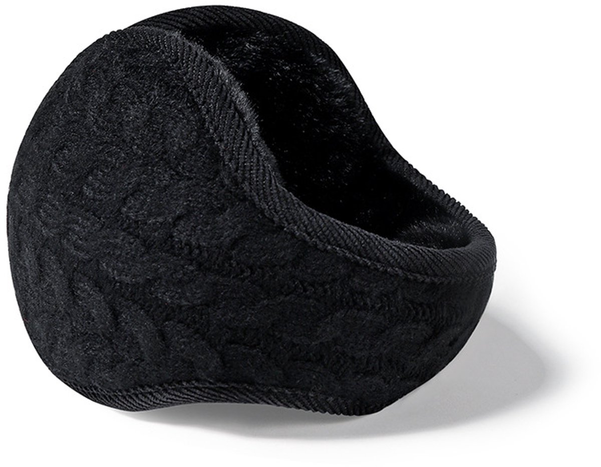 Earmuffs - Fleece Earmuffs - Knitted Earmuffs - Earmuffs for Adults - Warm Earmuffs - Warm Winter Earmuffs - Foldable - Unisex, Suitable for Outdoor Activities (Black) - Image 1