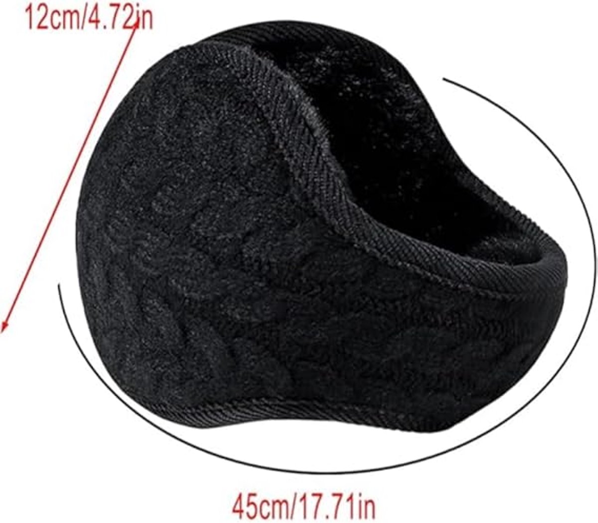 Earmuffs - Fleece Earmuffs - Knitted Earmuffs - Earmuffs for Adults - Warm Earmuffs - Warm Winter Earmuffs - Foldable - Unisex, Suitable for Outdoor Activities (Black) - Image 4