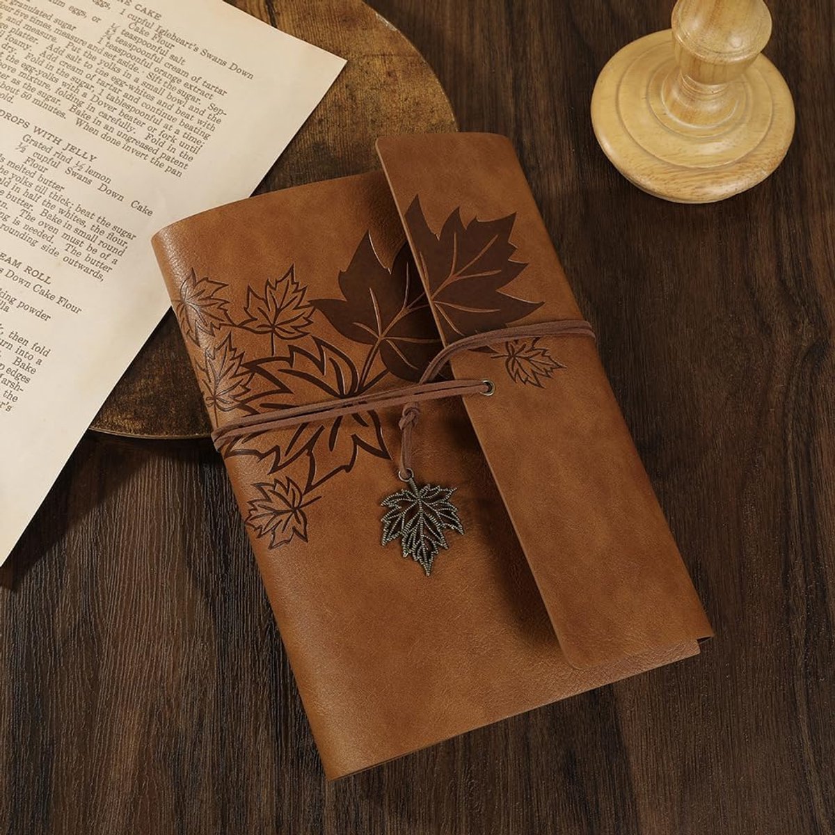 Notebook - Unisex Journal - Leather Sketchbook - Classic Spiral Binding - Travel Journal - Includes Unprinted Kraft Paper - Replaceable Inserts, Ideal Gift (Brown, A6 Paper) - Image 3